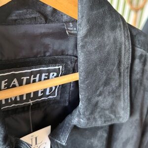 Vintage True Suede Black Button Down Jacket